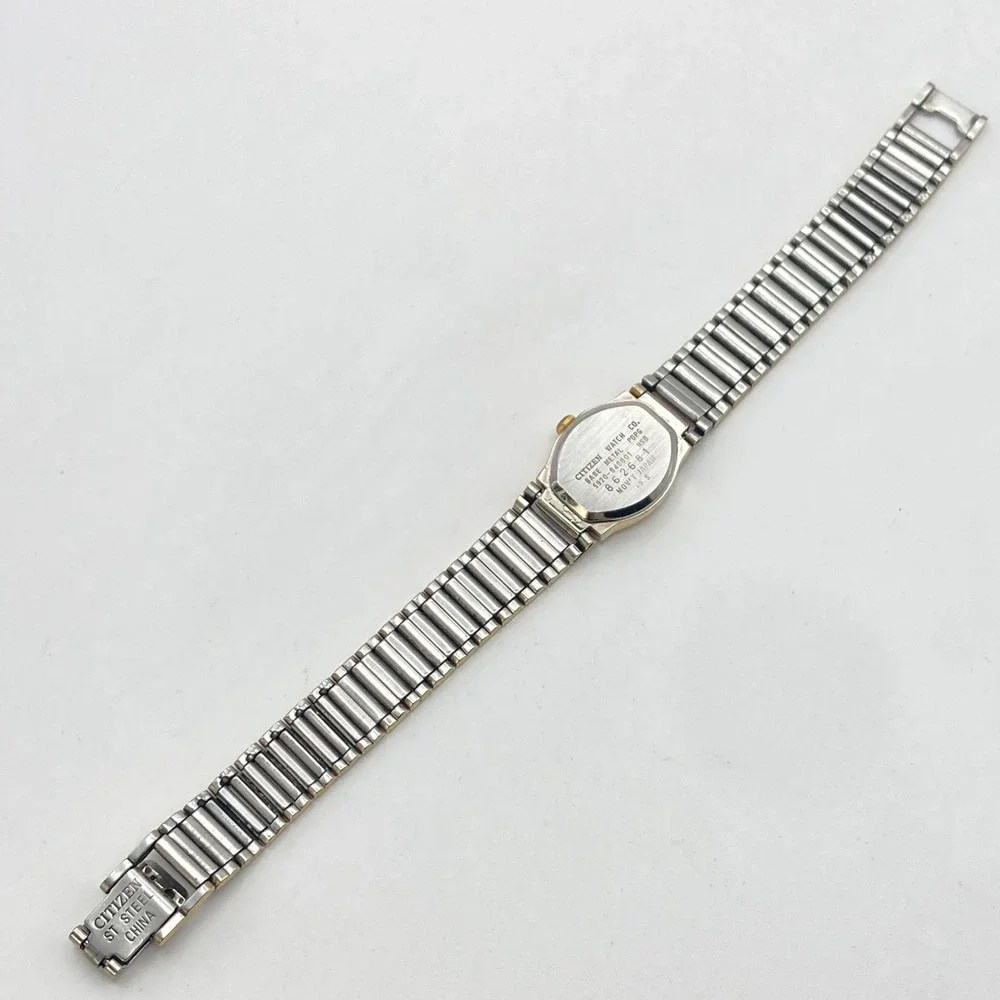 Vtg Citizen CQ Women's Watch 16mm Silver Gold Tone 5920-S49801 New Battery 6.25